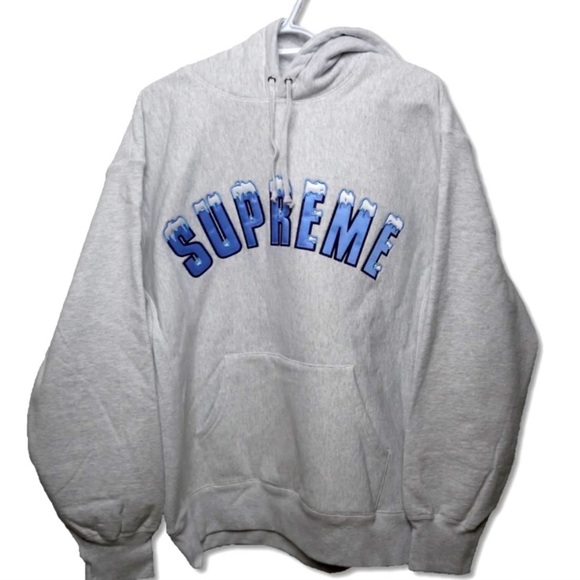 Grey Supreme Ice Arc Hoodie Mens Hoodie Supreme Icy Arc Hooded